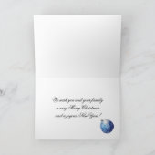 Blue Christmas Tree Foto Card Feiertagskarte (Innenseite)