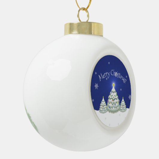 Blue Christmas Tree Gerahmte Ornament (Links)