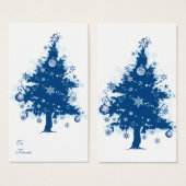 Blue Christmas Tree - Geschenk-Tag (Vorne & Hinten)