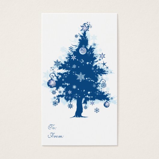 Blue Christmas Tree - Geschenk-Tag (Vorderseite)