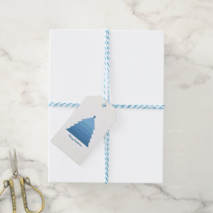 Blue Christmas Tree Gift Tags Geschenkanhänger
