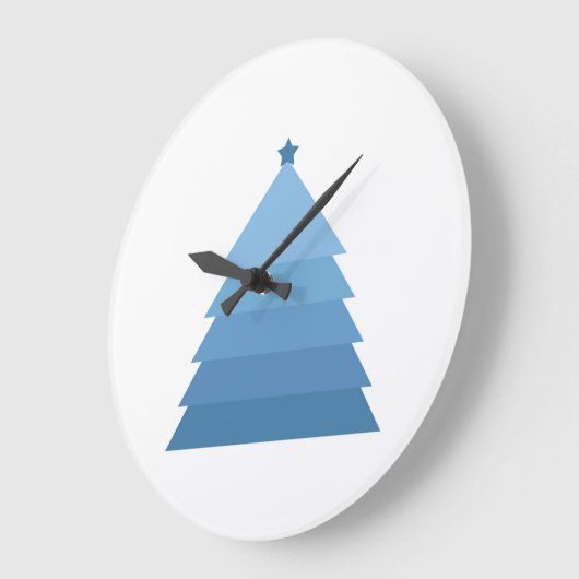 Blue Christmas Tree Große Uhr (Winkel)