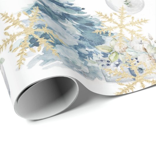 Blue Christmas Tree Holiday Packpapier (Rolleneckpunkt)