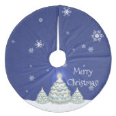 Blue Christmas Tree Holiday Tree Skirt Fleece Weihnachtsbaumdecke (Vorderseite)