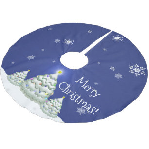 Blue Christmas Tree Holiday Tree Skirt Polyester Weihnachtsbaumdecke