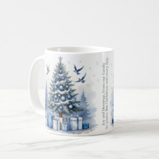 Blue Christmas - Tree Kaffeetasse (Vorderseite Links)