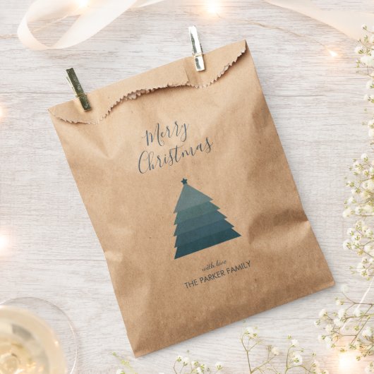 Blue Christmas Tree Kraft Geschenktütchen (Ausgeschnitten)