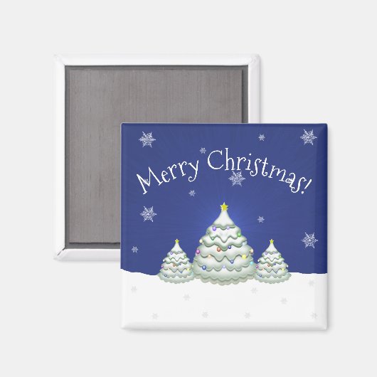 Blue Christmas Tree Magnet (Vorderseite/Rückseite)