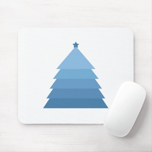 Blue Christmas Tree Mouse Pad Mousepad (Mit Mouse)