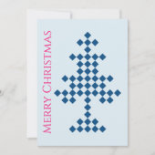 Blue Christmas Tree on Snow Christmas Party Einladung (Vorderseite)