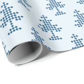 Blue Christmas Tree on Snow Geschenkpapier (Rolleneckpunkt)