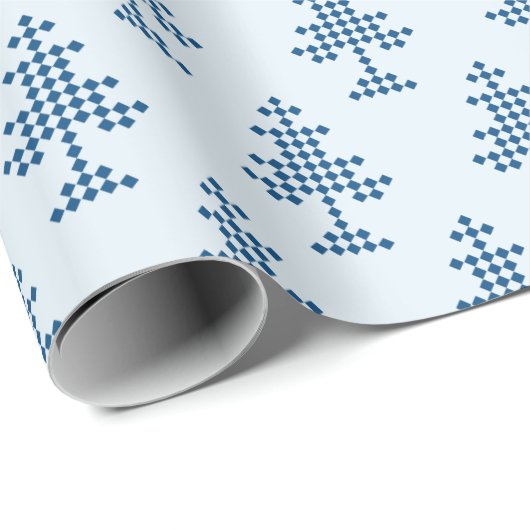 Blue Christmas Tree on Snow Geschenkpapier (Rolleneckpunkt)