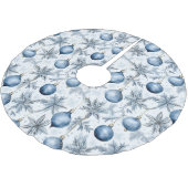 Blue Christmas Tree Ornaments Pattern Polyester Weihnachtsbaumdecke (Schrägansicht)