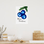 Blue Christmas Tree Ornaments Poster (Küche)