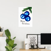 Blue Christmas Tree Ornaments Poster (Heimbüro)