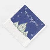 Blue Christmas Tree Paper Napkin Serviette (Ecke)