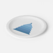 Blue Christmas Tree Paper Plate Pappteller (Schrägansicht)