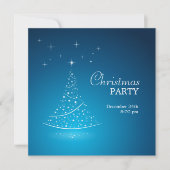 Blue Christmas Tree Party Einladung (Vorderseite)
