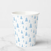 Blue Christmas Tree Pattern Pappbecher (Links)