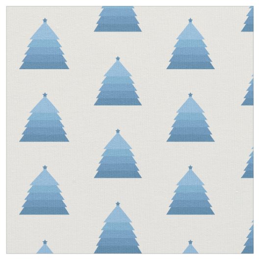 Blue Christmas Tree Pattern Stoff (Nahaufnahme)