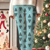Blue Christmas Tree Pattern Urlaub Leggings