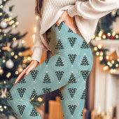 Blue Christmas Tree Pattern Urlaub Leggings