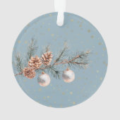 Blue Christmas Tree Pine Cones Ornaments Trumpet Ornament (Rückseite)