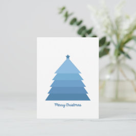 Blue Christmas Tree Postcard Postkarte
