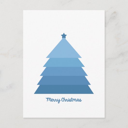 Blue Christmas Tree Postcard Postkarte (Vorderseite)