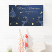 Blue Christmas Tree Rentier Stars Banner (Insitu)