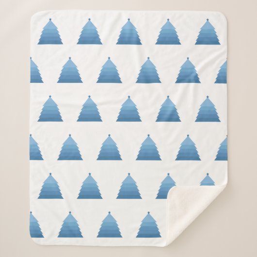 Blue Christmas Tree Sherpa Blanket Sherpadecke (Vorderseite)