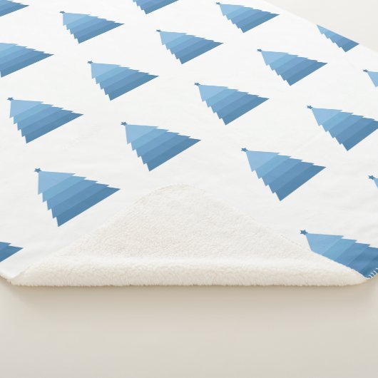 Blue Christmas Tree Sherpa Blanket Sherpadecke (3/4)
