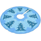 Blue Christmas Tree Skirt Blue Holiday Deco Polyester Weihnachtsbaumdecke (Schrägansicht)