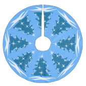 Blue Christmas Tree Skirt Blue Holiday Deco Polyester Weihnachtsbaumdecke (Vorderseite)