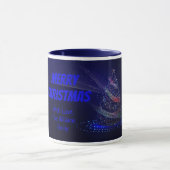 Blue Christmas Tree Stars String of Lights Elegant Tasse (Zentrum)