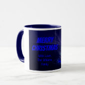 Blue Christmas Tree Stars String of Lights Elegant Tasse (Vorderseite Links)