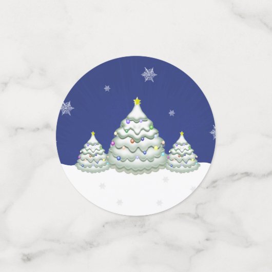 Blue Christmas Tree Table Confetti Konfetti (Klein Vorderseite)