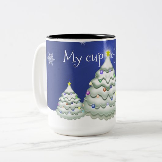 Blue Christmas Tree Tasse (Vorderseite Links)
