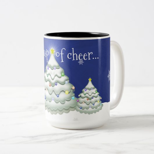 Blue Christmas Tree Tasse (VorderseiteRechts)
