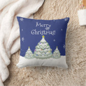 Blue Christmas Tree Throw Kissen (Decke)