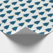 Blue Christmas Tree und Golden Star Geschenkpapier (Ecke)