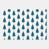 Blue Christmas Tree und Golden Star, Seite an Seit Geschenkpapier Set (Vorderseite 2)