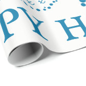 Blue Christmas Tree, Weihnachtswrapping Paper Geschenkpapier (Rolleneckpunkt)