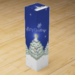 Blue Christmas Tree Wine Gift Box<br><div class="desc">Geschenke etwas Weihnachtsgeist in dieser Weihnachtszeit mit dieser festlichen Blue Christmas Tree Wine Geschenkbox. Die Geschenkboxen ist ein Trio schneebedeckter Weihnachtsbaumen mit blauen Hintergrund und Schneeflocken. Mit diesem Design sind auch zusätzliche Geschenk- und Urlaubsartikel erhältlich.</div>