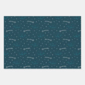 Blue Christmas Tree Wolken Shooting Star Holiday Geschenkpapier Set (Vorderseite 2)