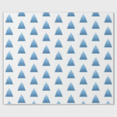 Blue Christmas Tree Wrapping Paper Geschenkpapier (Flach)