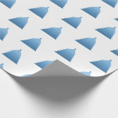 Blue Christmas Tree Wrapping Paper Geschenkpapier (Ecke)