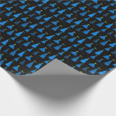 blue christmas trees and snowflakes geschenkpapier (Ecke)