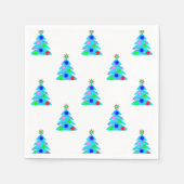 Blue Christmas Trees Holiday Party Serviette (Vorderseite)