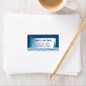 Blue Christmas Trees Weihnachtskarten Weihnachtska Adressaufkleber (Insitu)